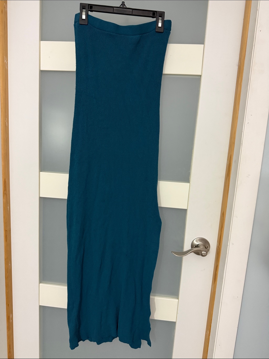 Future Collective Teal Side Column Slip Convertible Maxi Skirt Dress Sz S